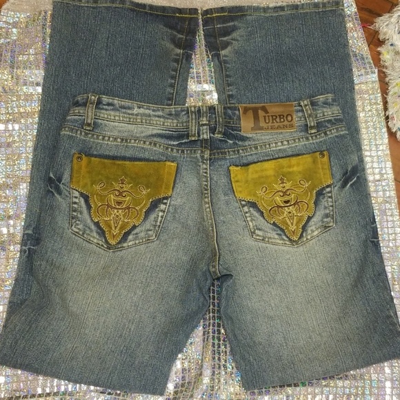 Jeans with suede like pockets - Picture 2 of 7